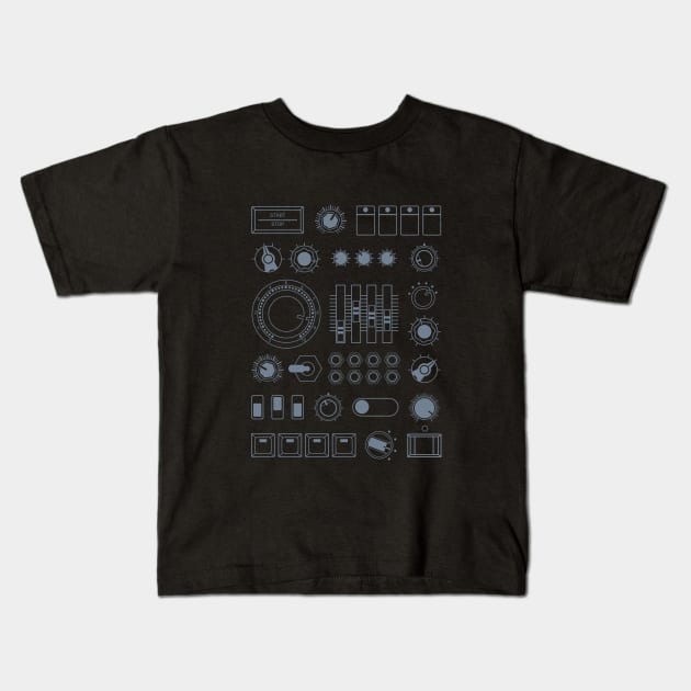 Vintage Analog Synth Controls Kids T-Shirt by Atomic Malibu